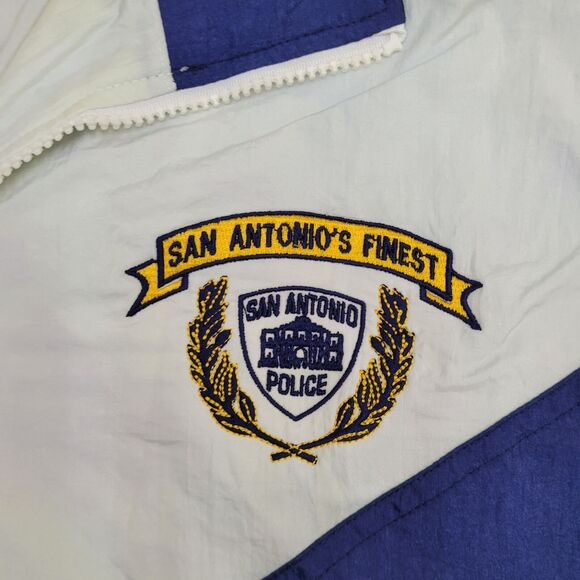 San-Antonio Police Windbreaker Jacket Large 24x25 Blue - Picture 11 of 16